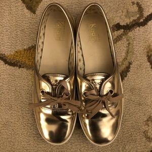 Metallic Gold Keds! Worn once!